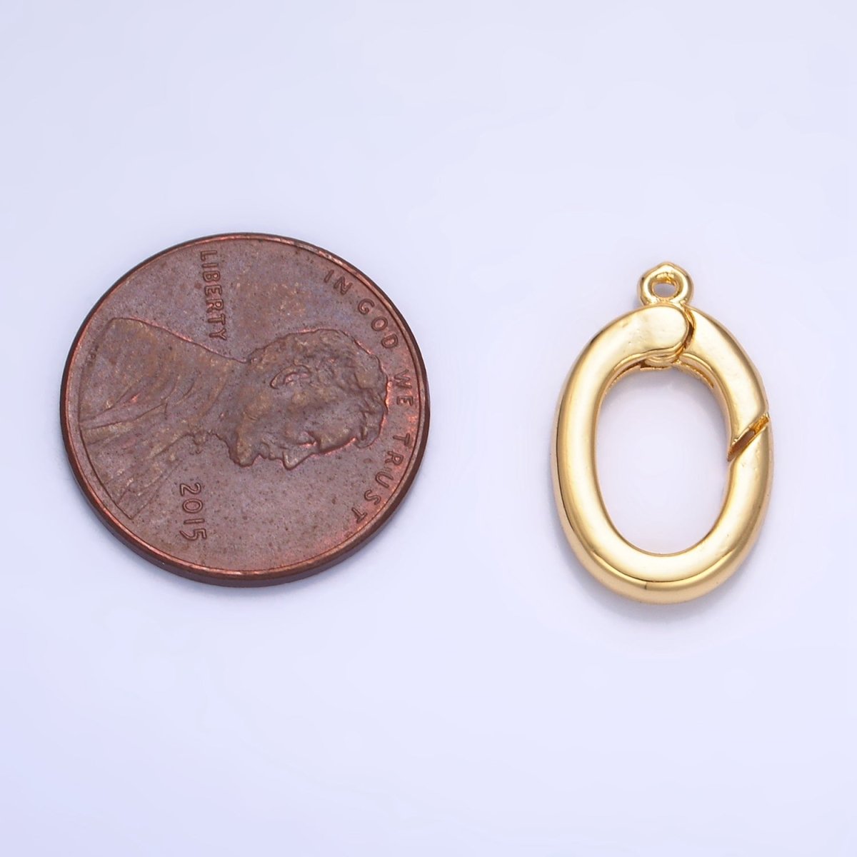 24K Gold Filled 20mm Oval Push Gate Loop Minimalist Finding | Z1001 - DLUXCA