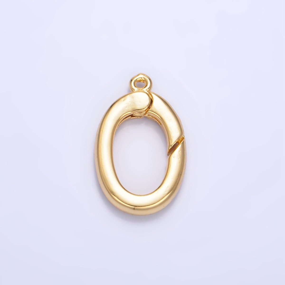 24K Gold Filled 20mm Oval Push Gate Loop Minimalist Finding | Z1001 - DLUXCA