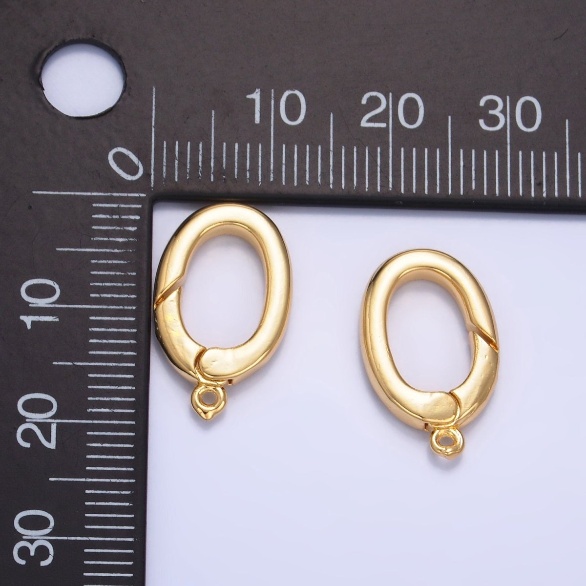 24K Gold Filled 20mm Oval Push Gate Loop Minimalist Finding | Z1001 - DLUXCA