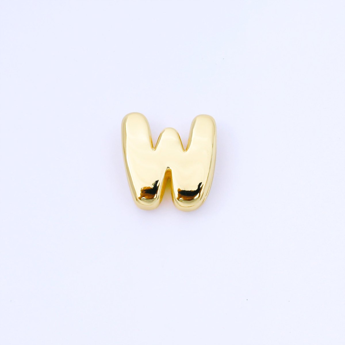 24K Gold Filled 20mm Personalized Cord Chubby Bubble Initial Letter Alphabet Bead | AF105 - AF117 - DLUXCA