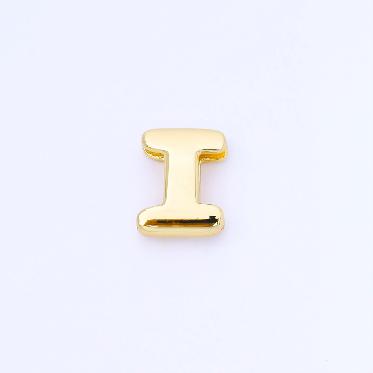24K Gold Filled 20mm Personalized Cord Chubby Bubble Initial Letter Alphabet Bead | AF105 - AF117 - DLUXCA