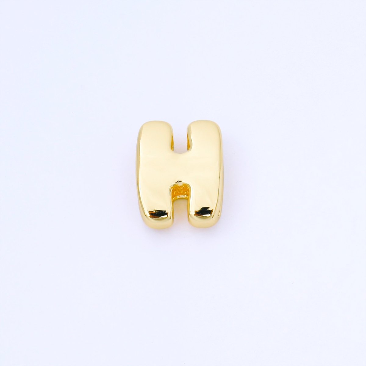 24K Gold Filled 20mm Personalized Cord Chubby Bubble Initial Letter Alphabet Bead | AF105 - AF117 - DLUXCA