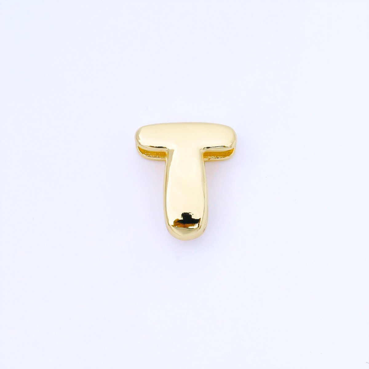 24K Gold Filled 20mm Personalized Cord Chubby Bubble Initial Letter Alphabet Bead | AF105 - AF117 - DLUXCA