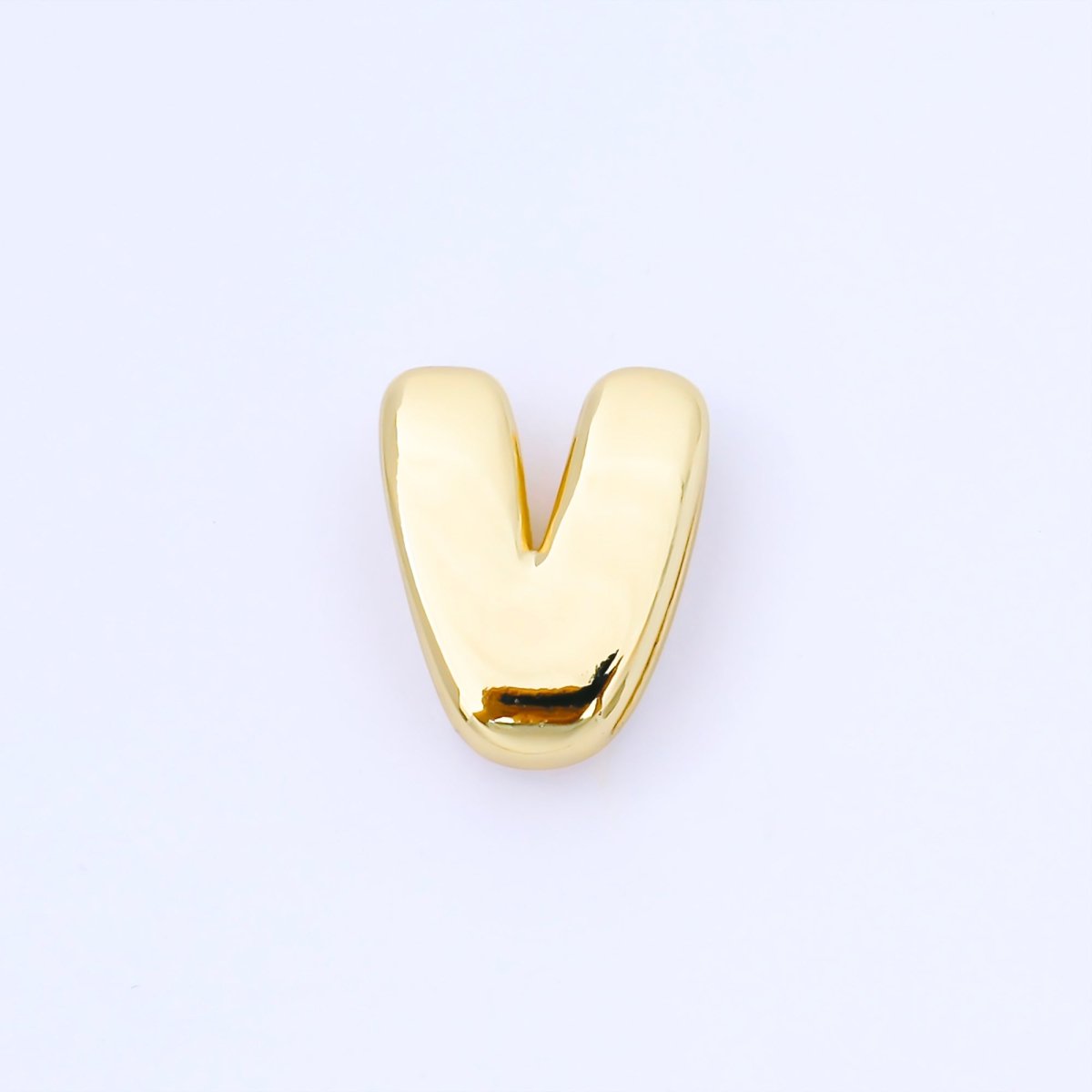 24K Gold Filled 20mm Personalized Cord Chubby Bubble Initial Letter Alphabet Bead | AF105 - AF117 - DLUXCA