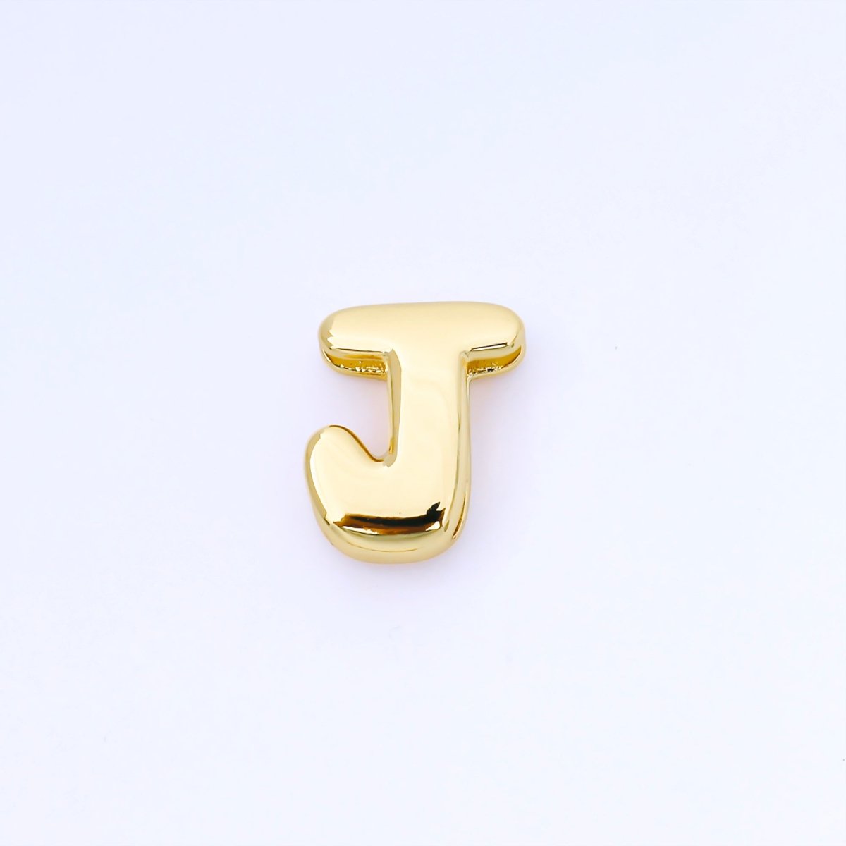 24K Gold Filled 20mm Personalized Cord Chubby Bubble Initial Letter Alphabet Bead | AF105 - AF117 - DLUXCA