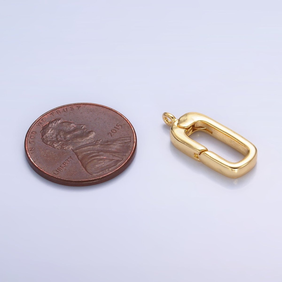 24K Gold Filled 20mm Rectangle Push Gate Loop Finding | Z1018 - DLUXCA