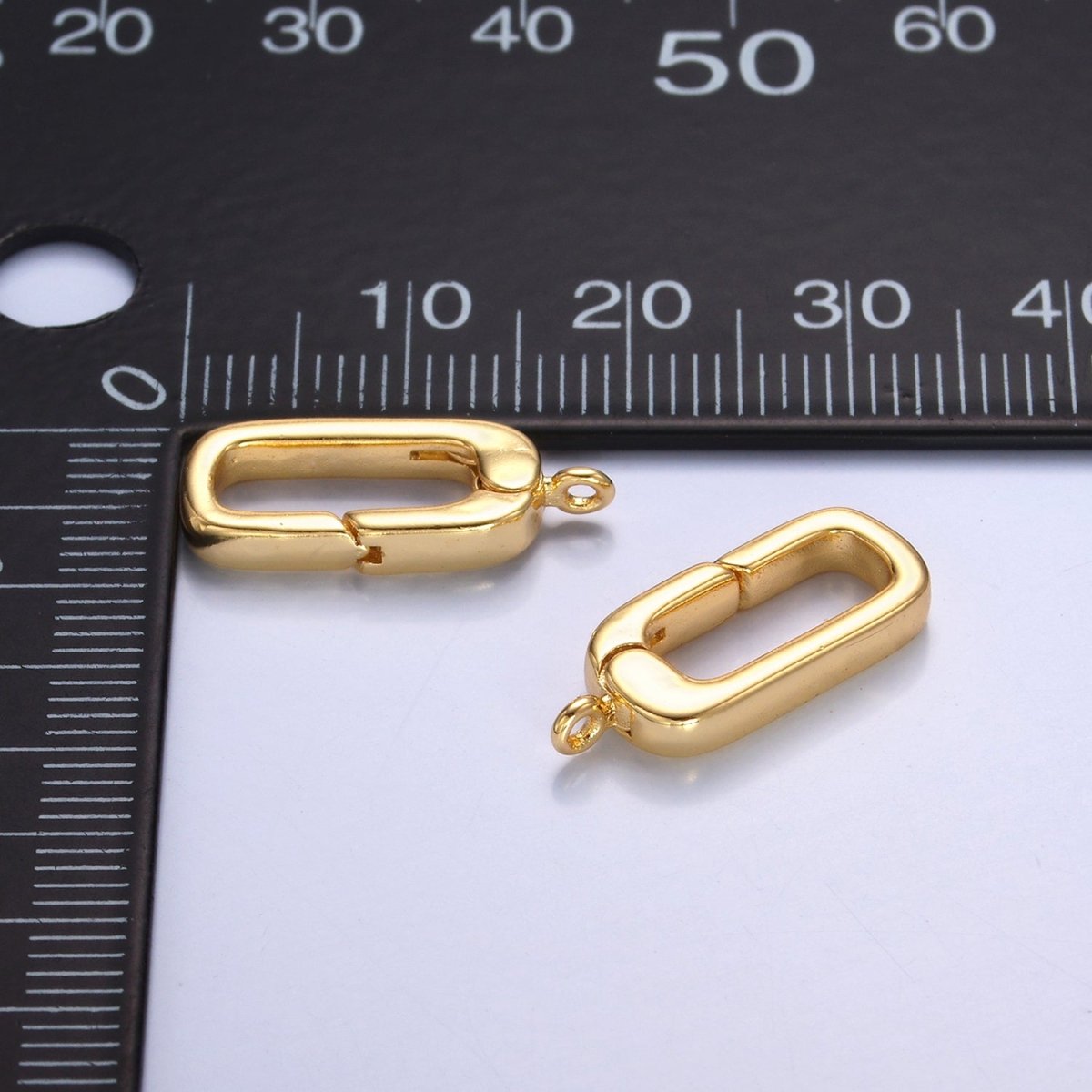 24K Gold Filled 20mm Rectangle Push Gate Loop Finding | Z1018 - DLUXCA