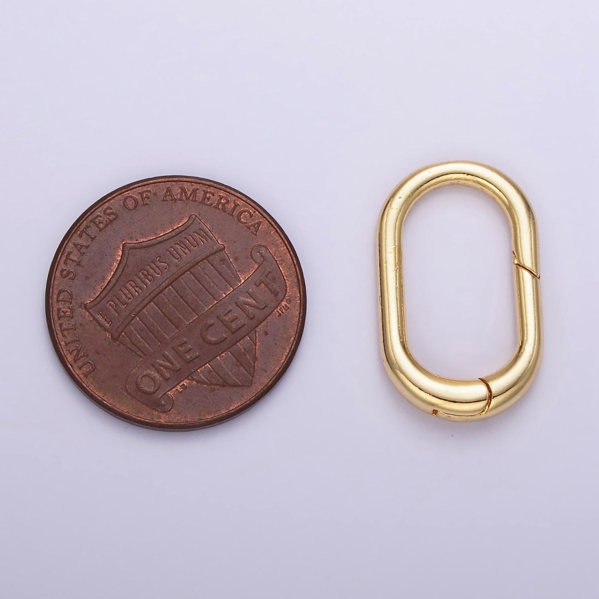 24K Gold Filled 20mm Rectangular Oblong Hinge Push Spring Gate Findings in Gold & Silver | Z803 - DLUXCA