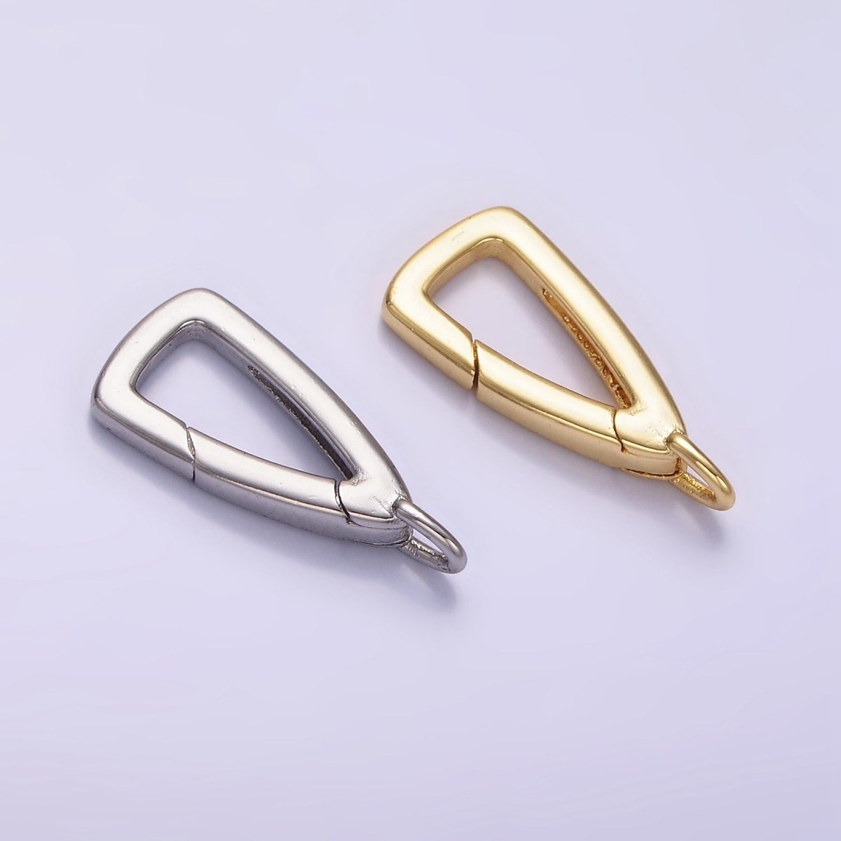 24K Gold Filled 20mm Triangle Push Gate Enhancer Findings in Gold & Silver | Z805 - DLUXCA