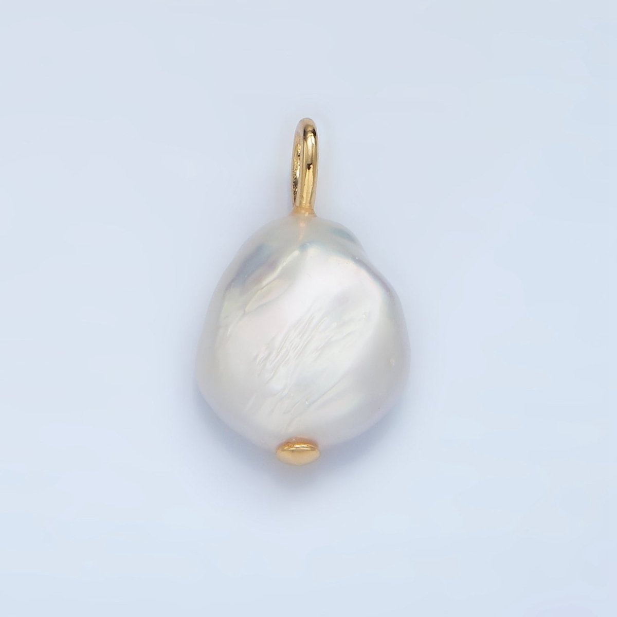 24K Gold Filled 20mm White Baroque Freshwater Pearl Pendant | P1899 - DLUXCA