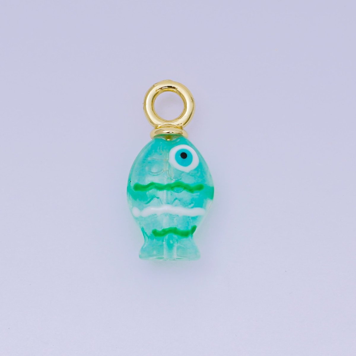 24K Gold Filled 21.5mm Resin Baby Colorful Fish Charm Ocean Sea Life | AH - 613 - AH - 617 - DLUXCA