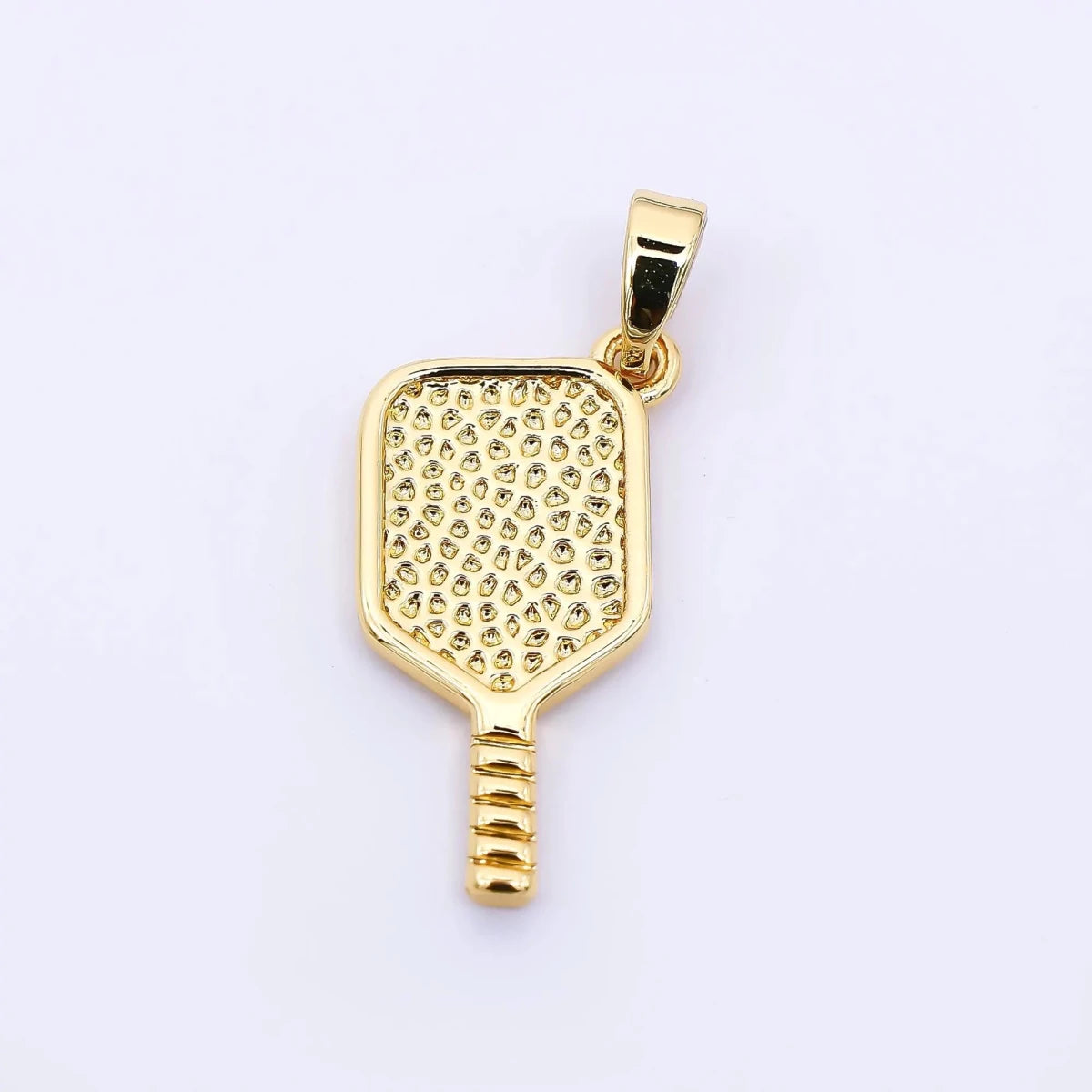 24K Gold Filled 21mm Pickleball Paddle Racket Sport Charm | AH - 477 - DLUXCA