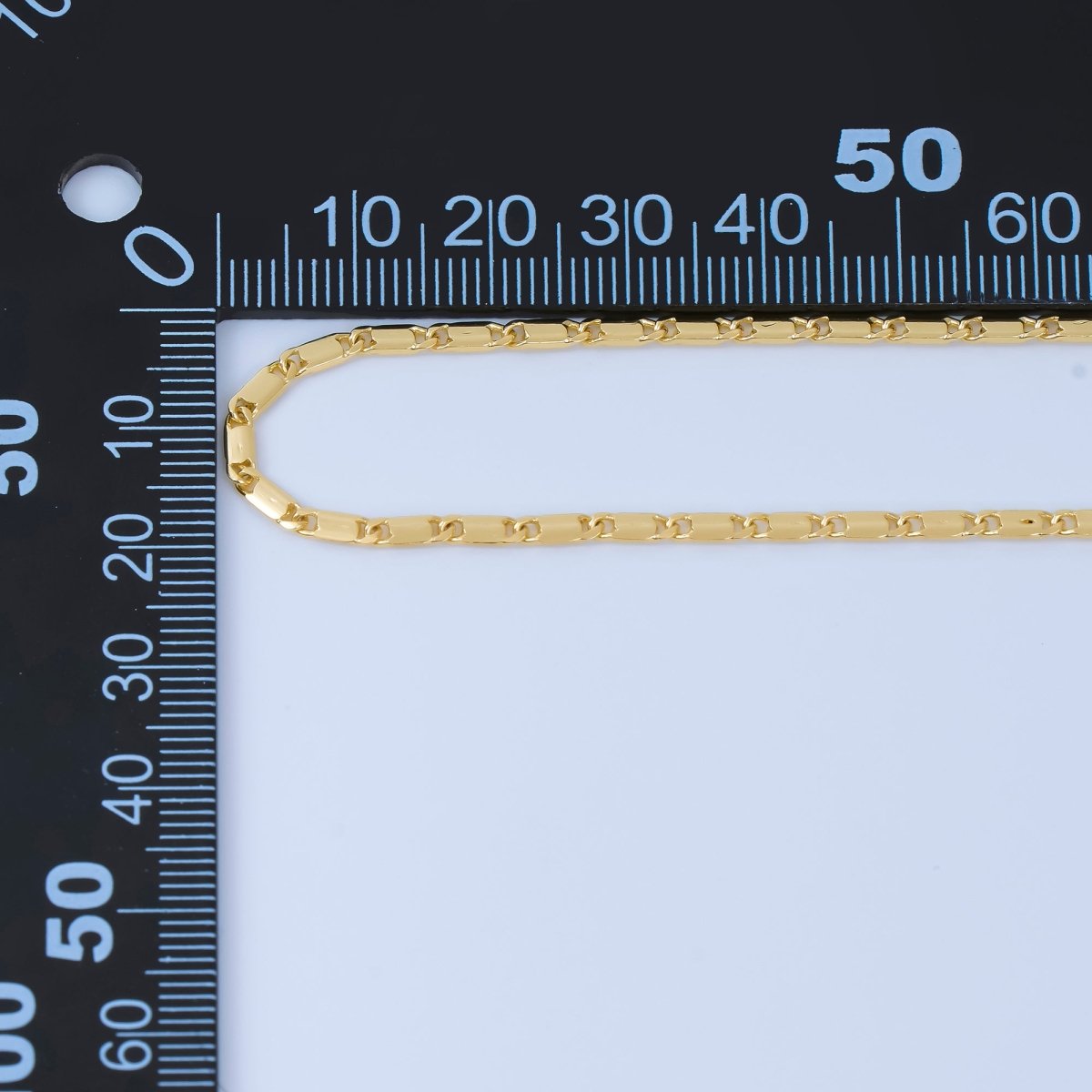 24K Gold Filled 2.2mm Minimalist Bar Unfinished Chain by Yard | ROLL - 1737 - DLUXCA