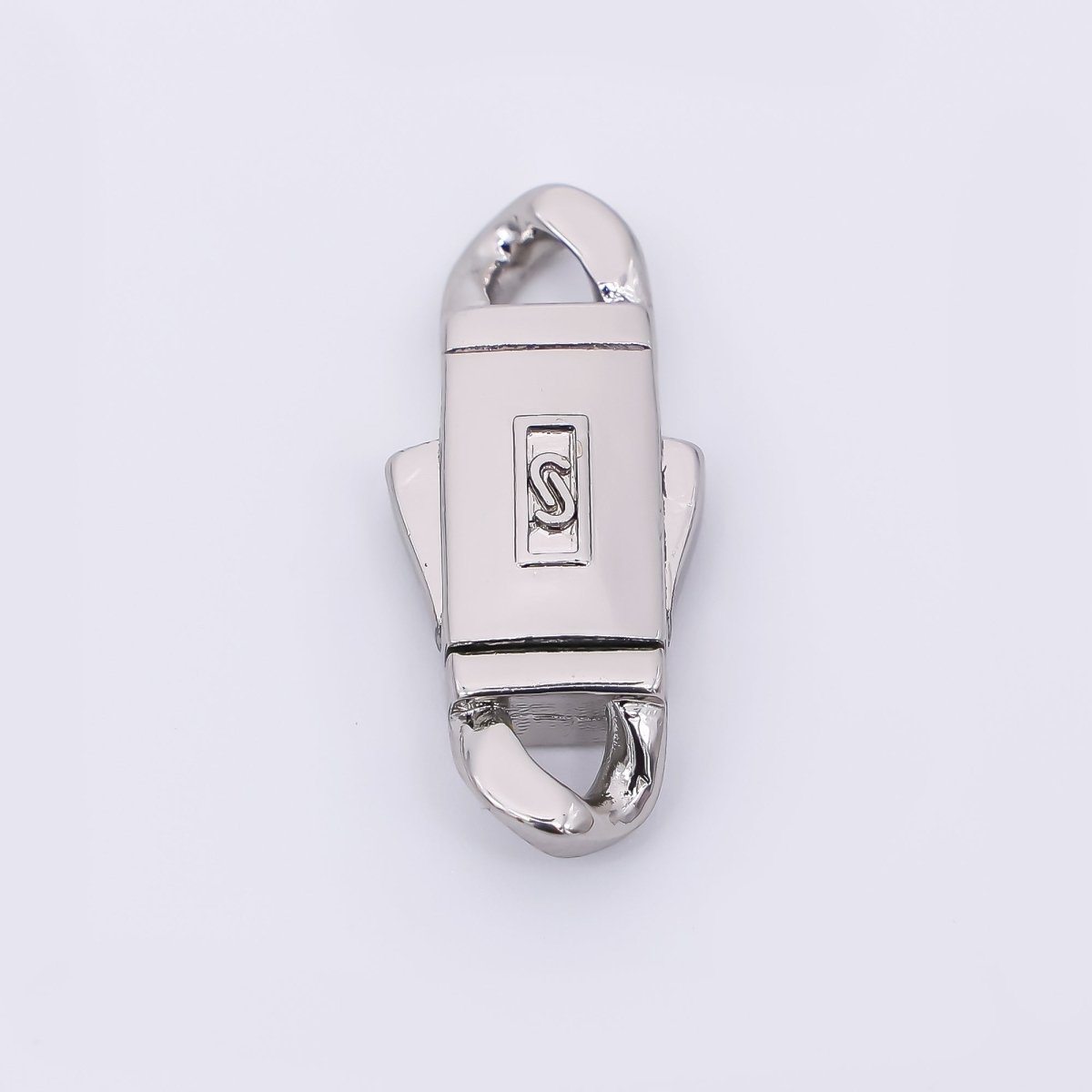 24K Gold Filled 22mm S - Logo Box Clasp Closure Findings in Gold & Silvder | Z - 1310 - DLUXCA