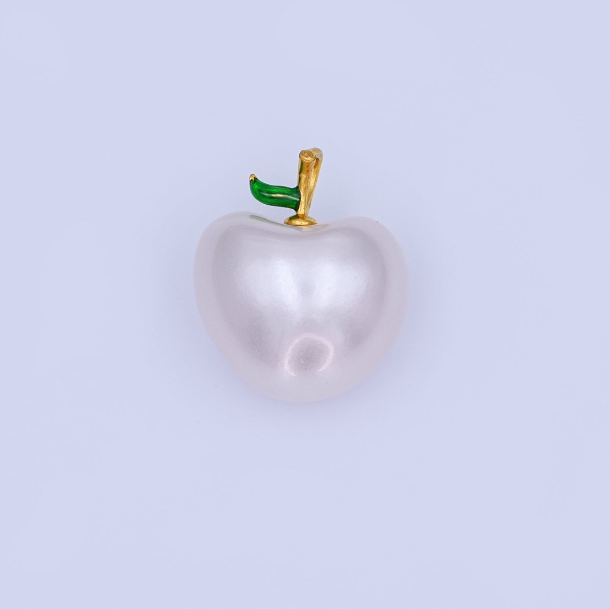 24K Gold Filled 23.5mm White Heart Apple Fruit Pendant | AH428 - DLUXCA