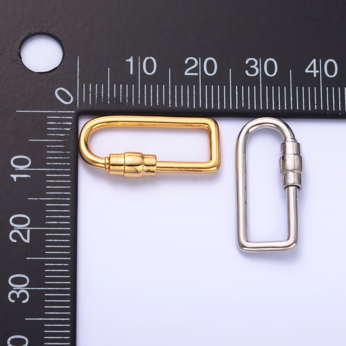 24K Gold Filled 23mm Geometric U - Oblong Carabiner Finding in Gold & Silver | Z1050 - DLUXCA