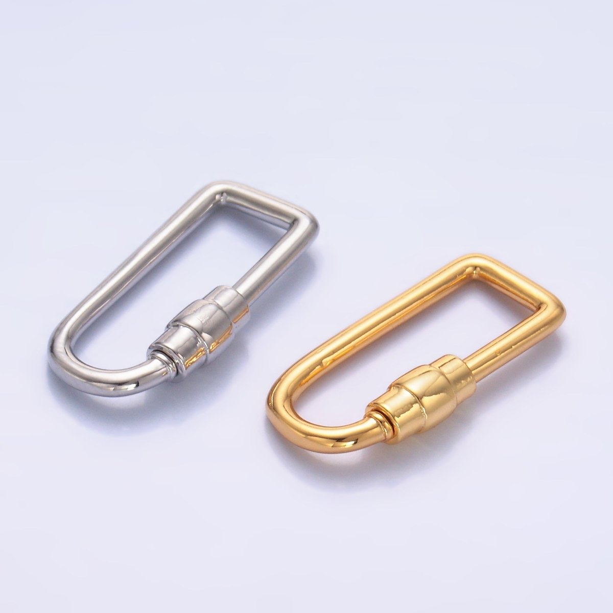 24K Gold Filled 23mm Geometric U - Oblong Carabiner Finding in Gold & Silver | Z1050 - DLUXCA