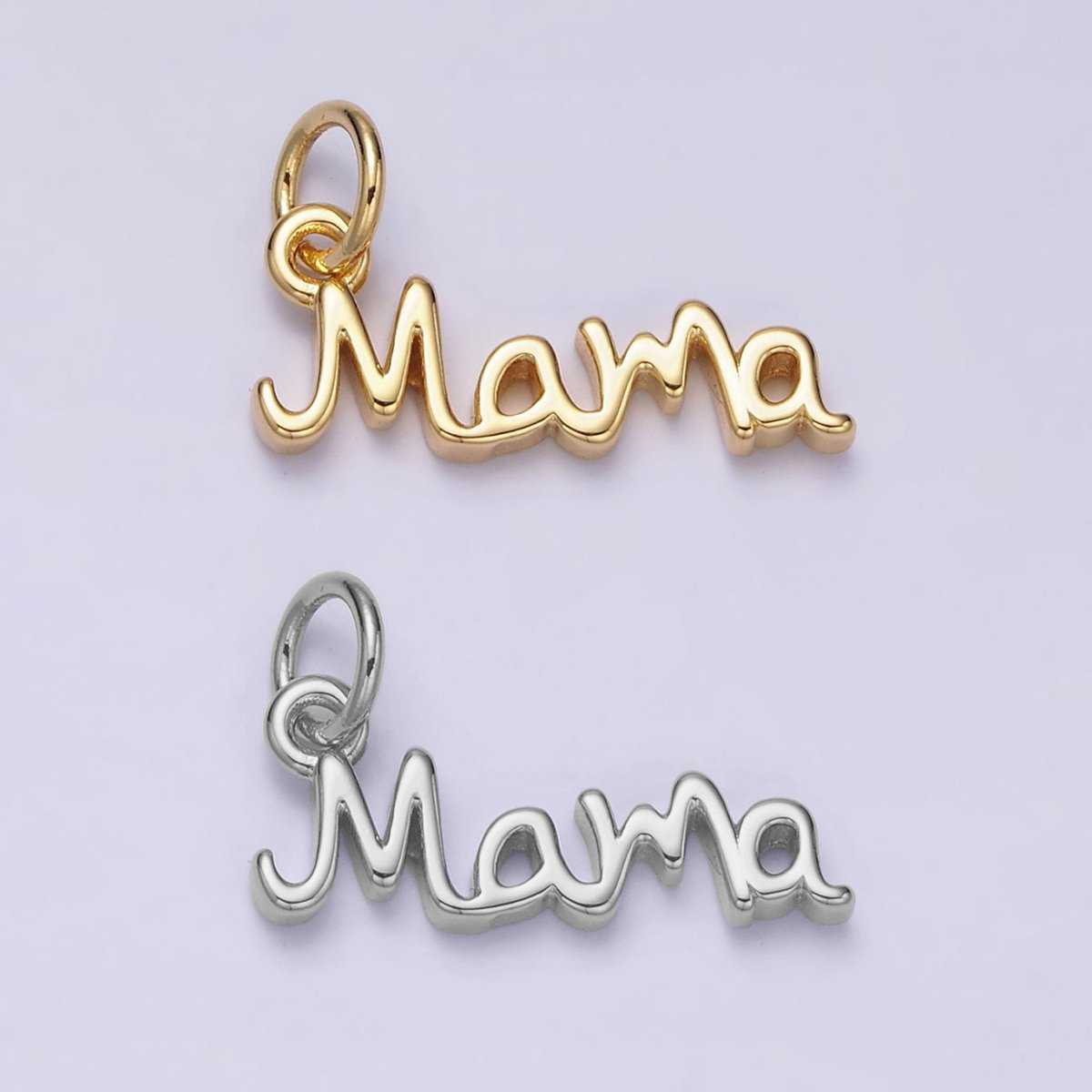 24K Gold Filled 23mm "Mama" Handwritten Script Sideway Charm | AC1420 - DLUXCA