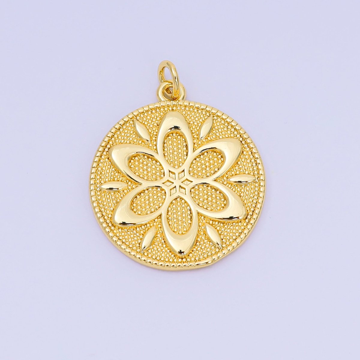 24K Gold Filled 24mm Sun Lotus Flower Charm | AH - 647 - DLUXCA