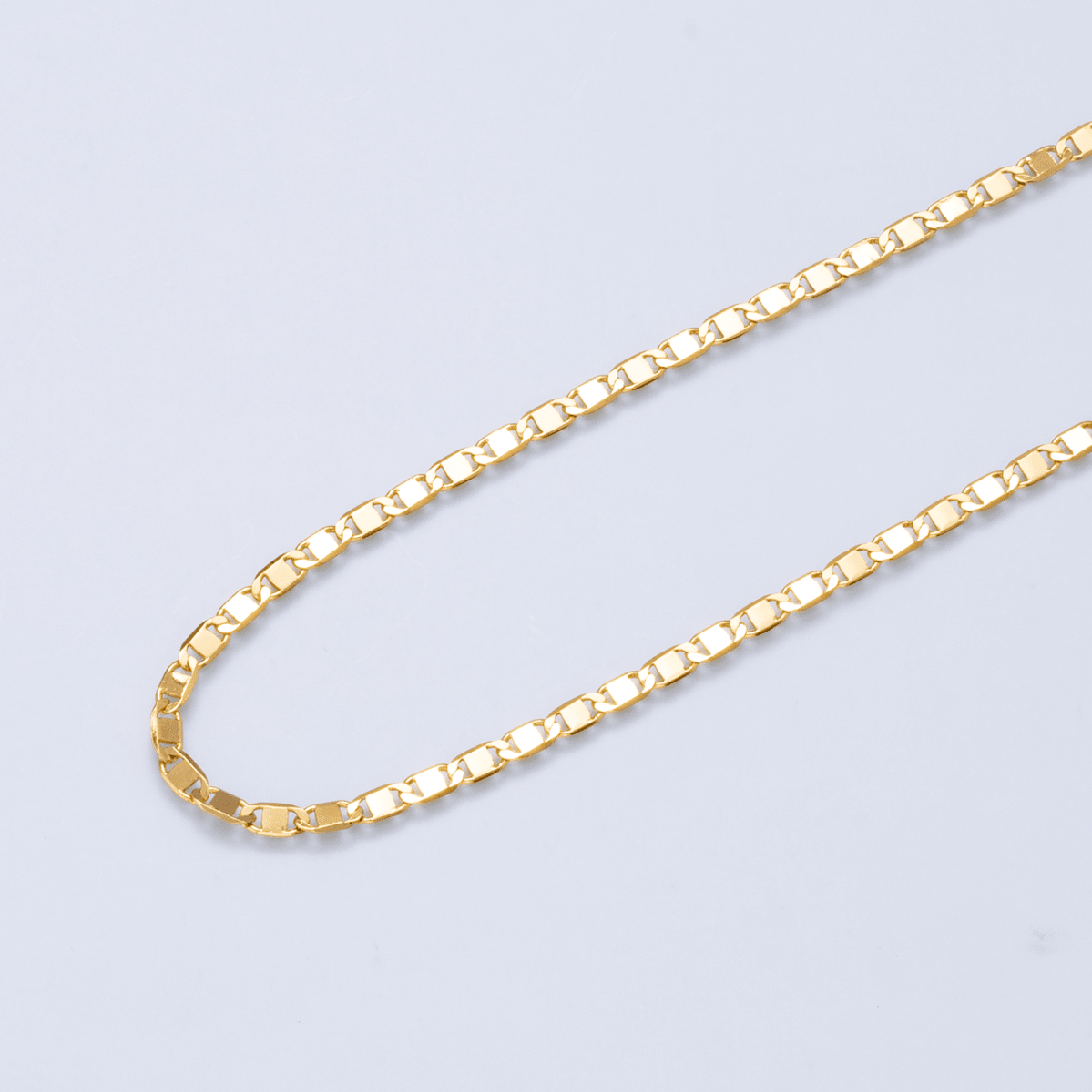 24K Gold Filled 2.5mm Minimalist Mariner Link Chain 17.7 Inch Necklace | WA-01071 - DLUXCA