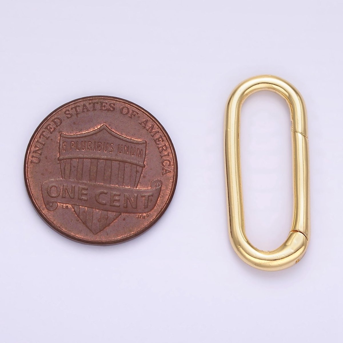 24K Gold Filled 25mm Oblong Push Hinge Gate Findings in Gold & Silver | Z802 - DLUXCA