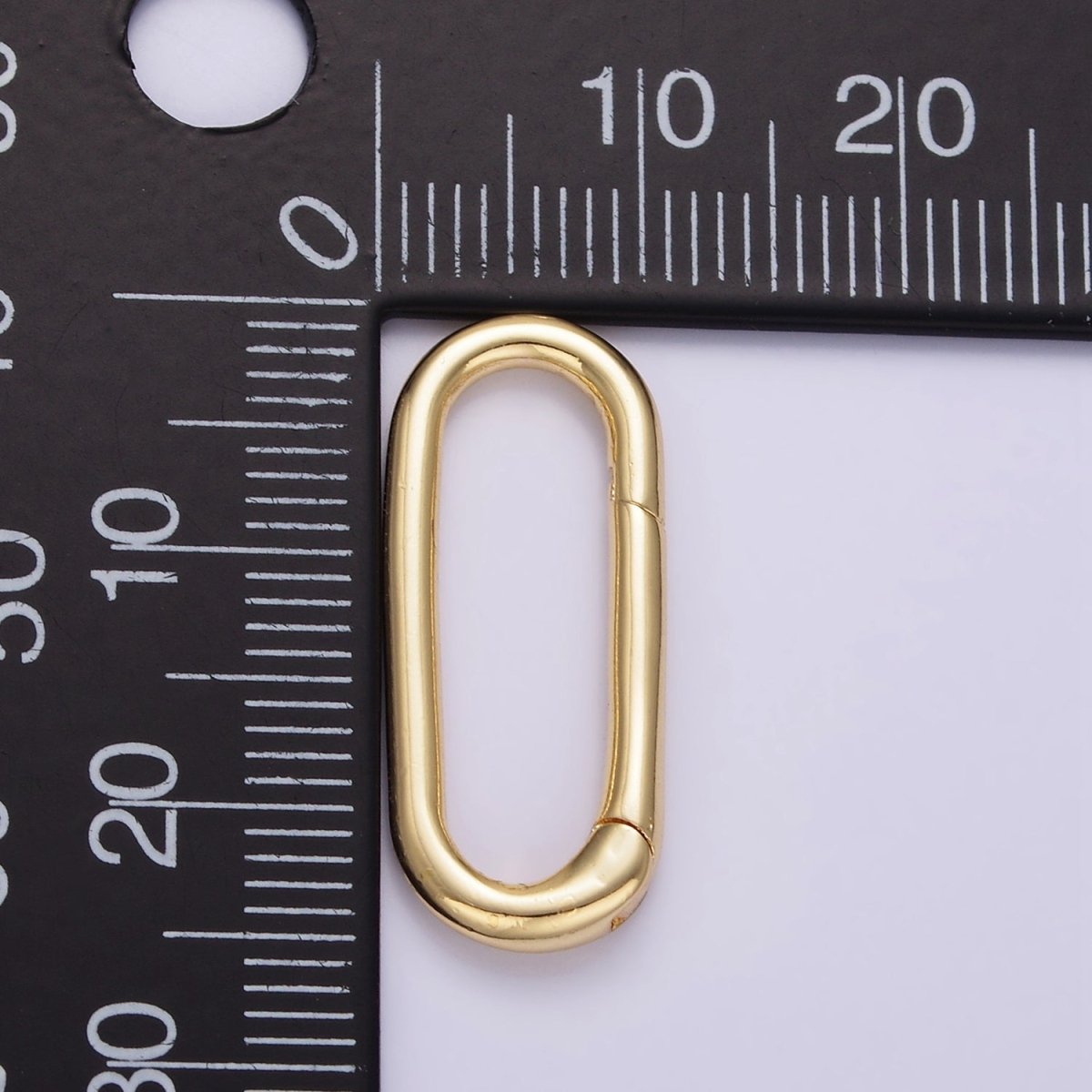 24K Gold Filled 25mm Oblong Push Hinge Gate Findings in Gold & Silver | Z802 - DLUXCA