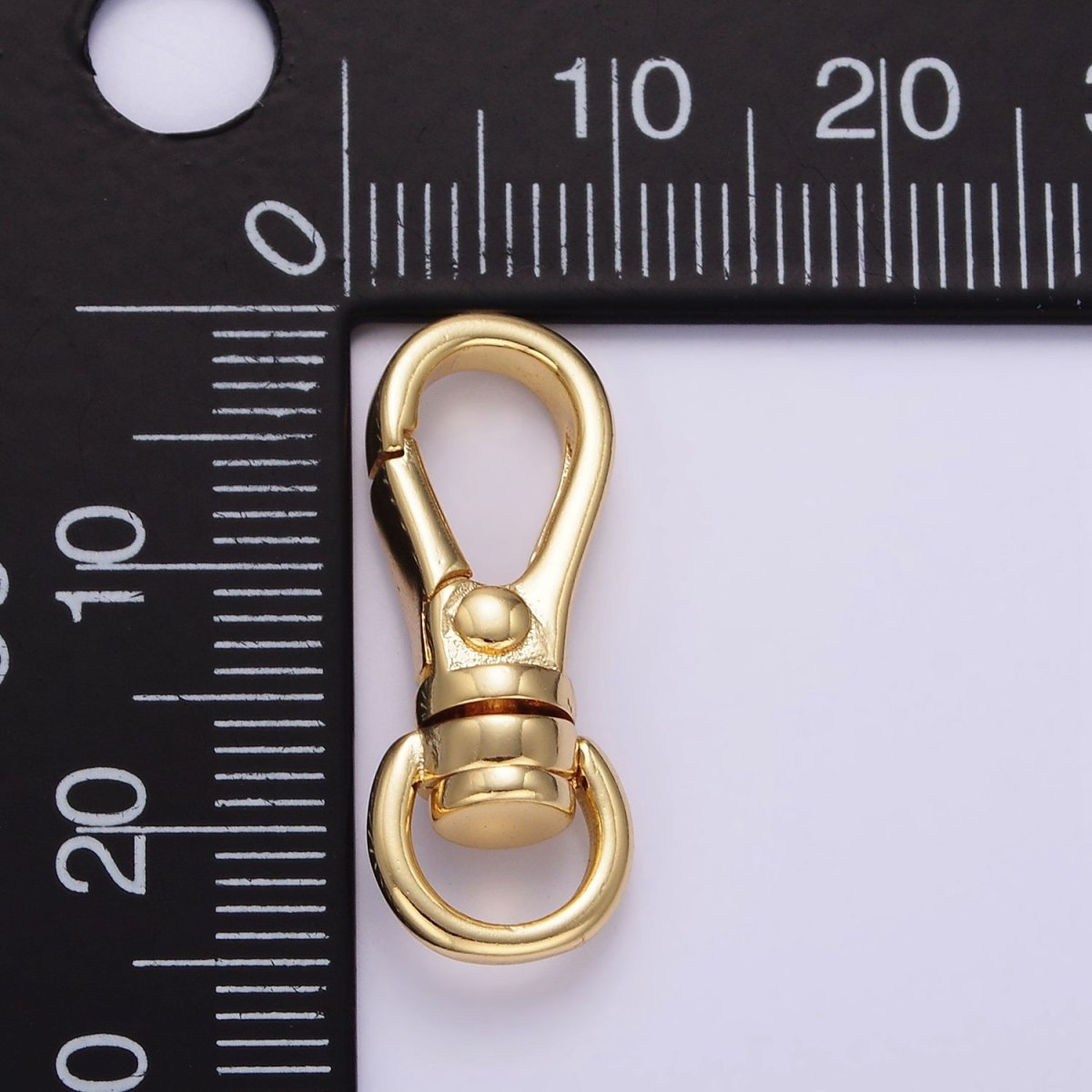 24K Gold Filled 25mm Push Spring Gate Swivel Hook Closure Findings in Gold & Silver | Z799 - DLUXCA