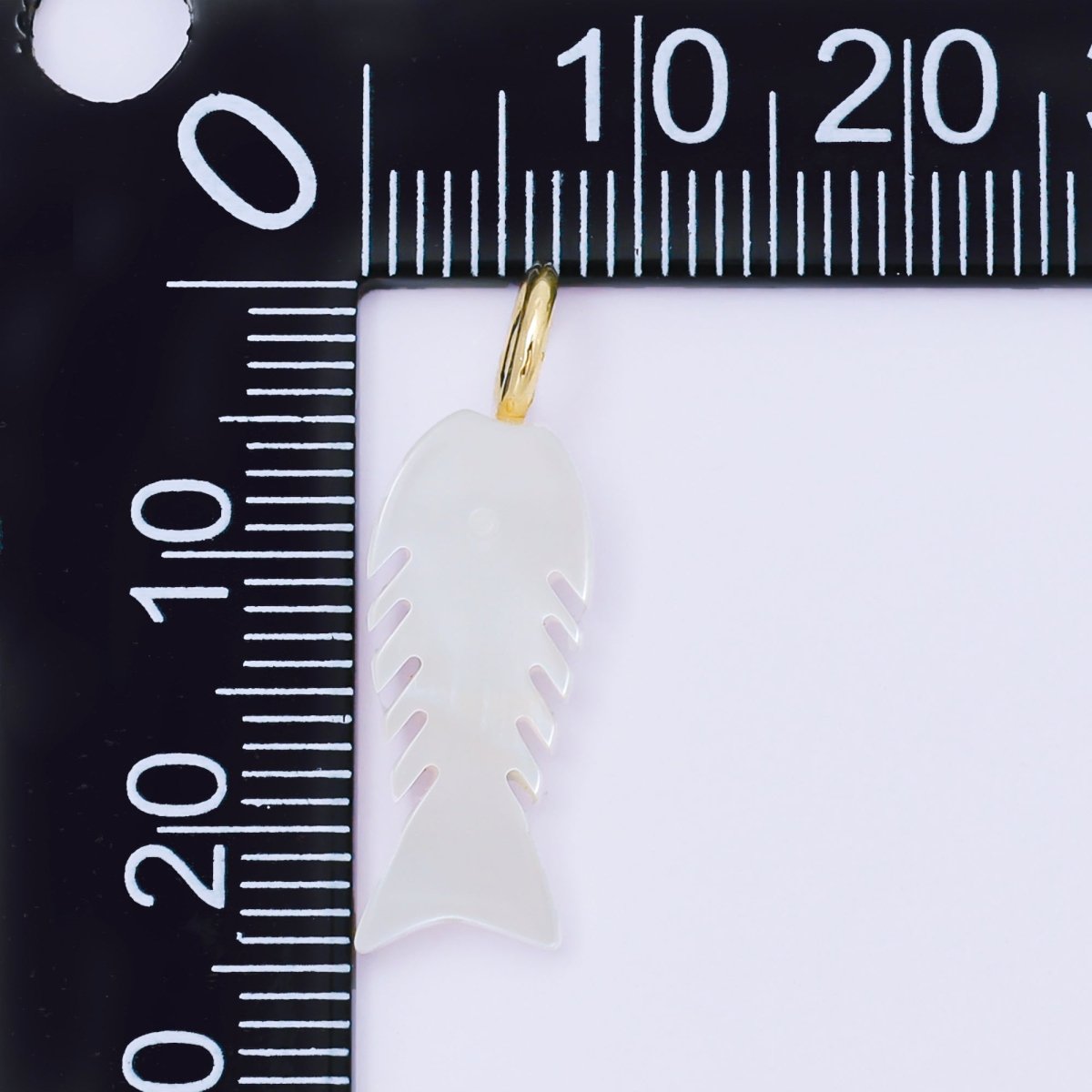 24K Gold Filled 25mm Shell Pearl Fish Sardine Animal CZ Drop Pendant | AF568 AF569 - DLUXCA