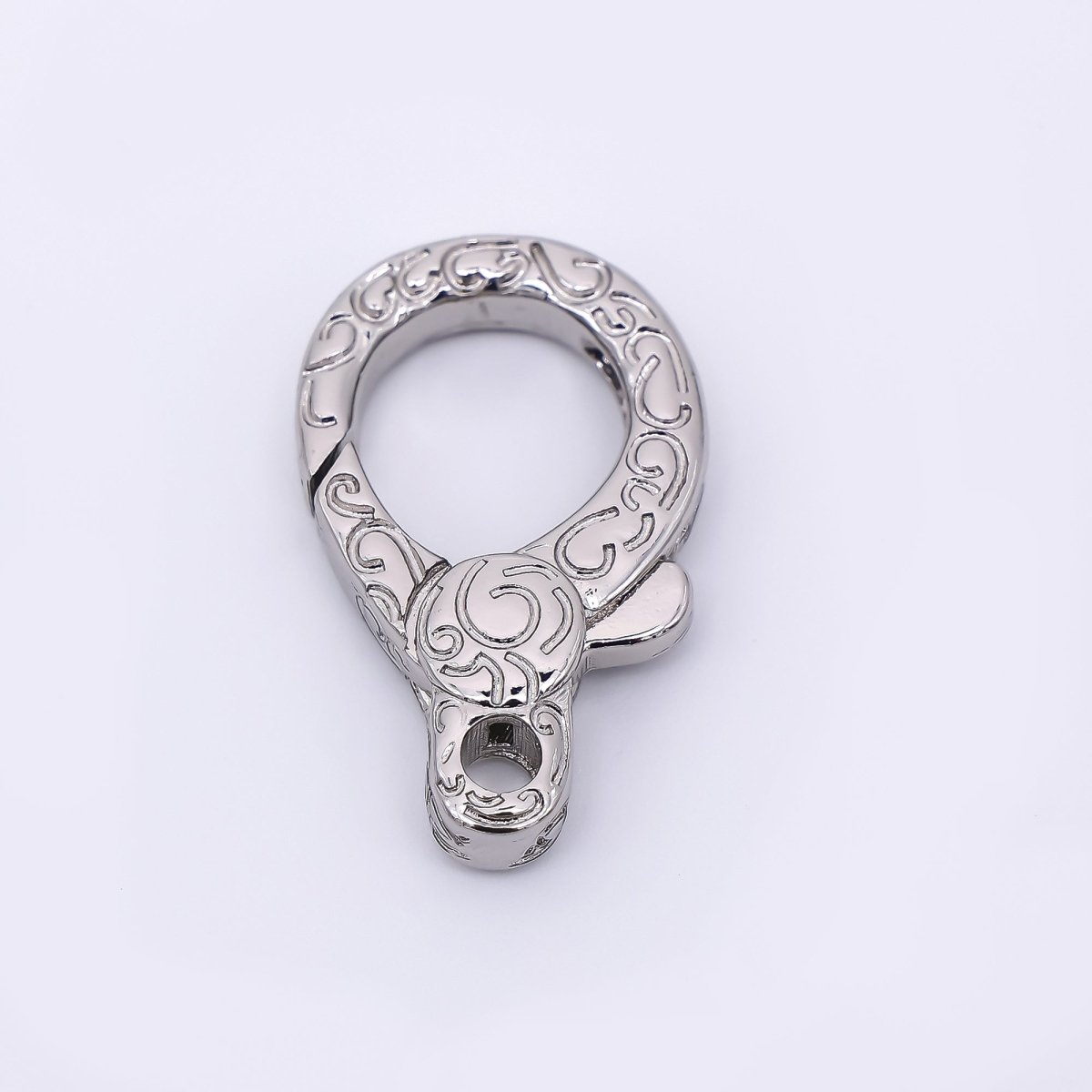24K Gold Filled 25mm Textured Lobster Clasp Closure Findings in Gold & Silvder | Z - 1311 - DLUXCA