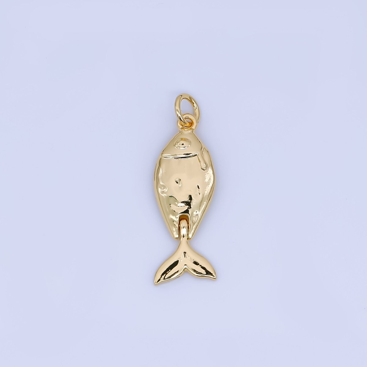 24K Gold Filled 25mm Wiggly - Tail Ocean Fish Animal Charm | AJ - 438 - DLUXCA