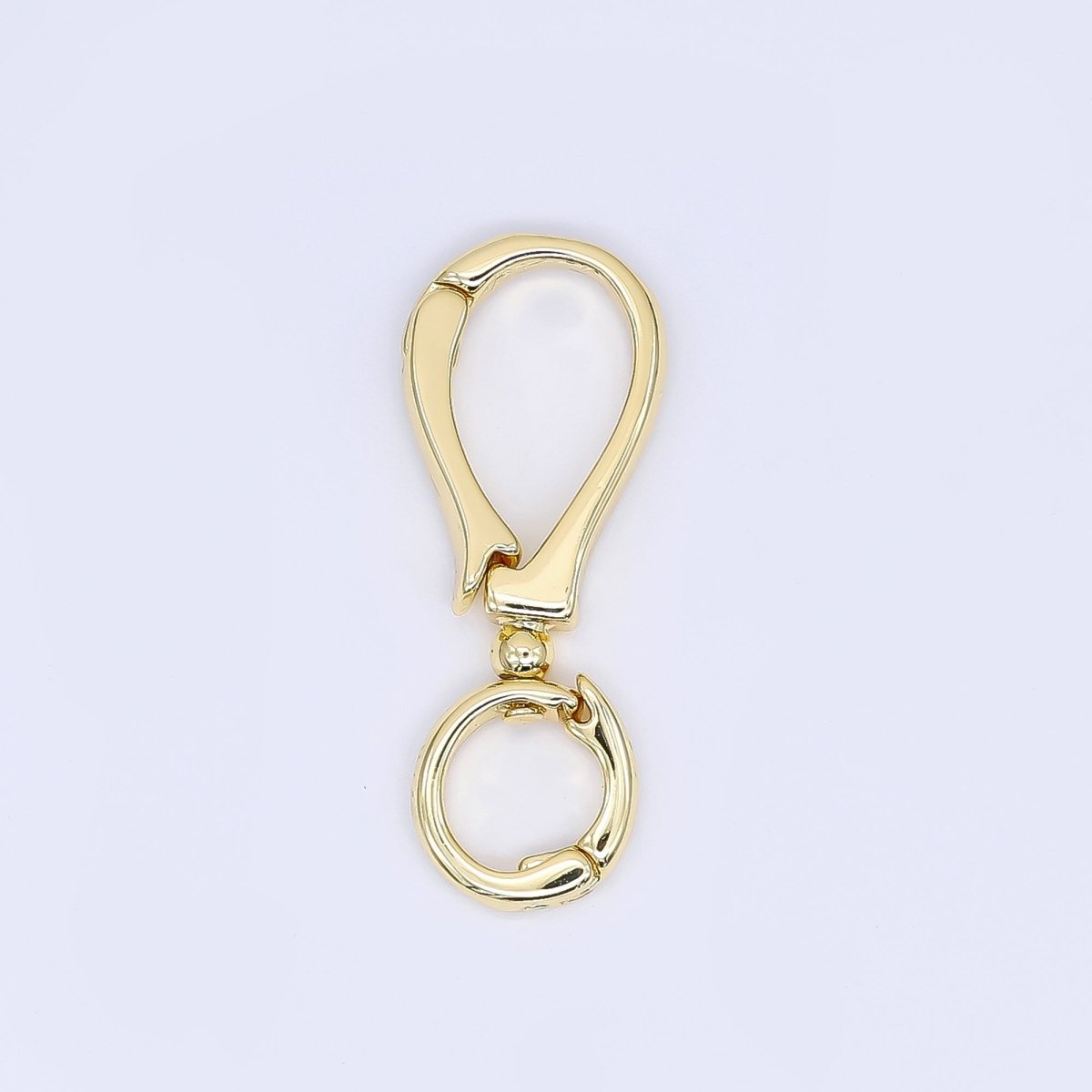 24K Gold Filled 26.5mm Pull Gate Oval Round Closure Finding | Z1155 - DLUXCA