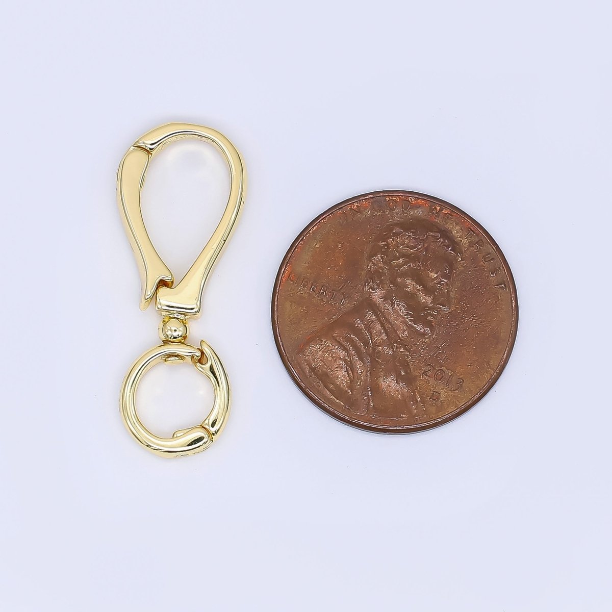 24K Gold Filled 26.5mm Pull Gate Oval Round Closure Finding | Z1155 - DLUXCA
