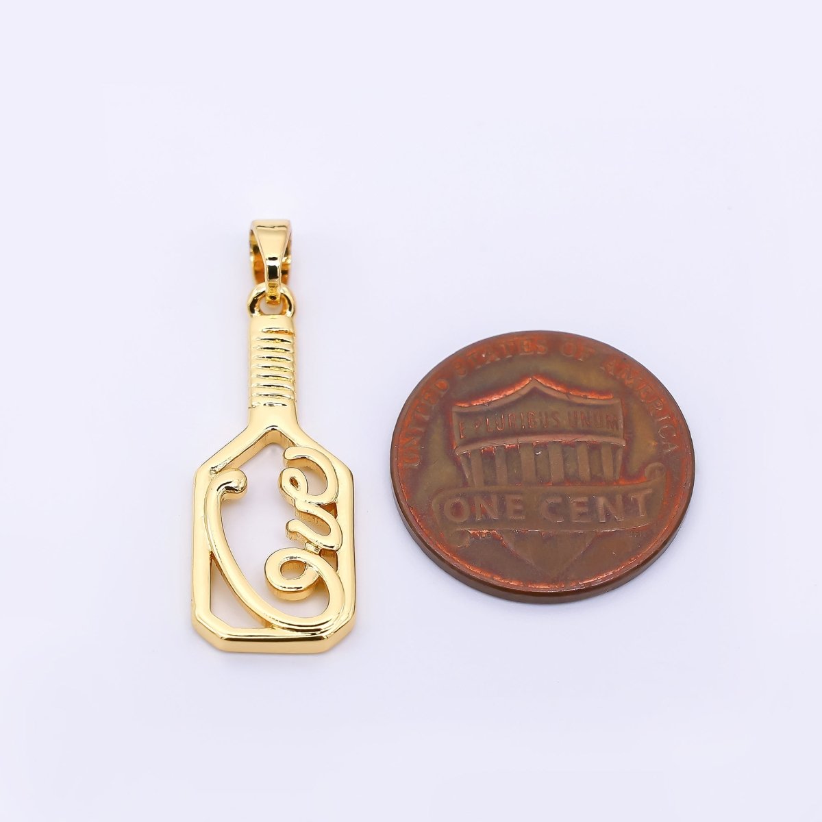 24K Gold Filled 26mm Script Love - to - Paddle Sport Charm | AH - 478 - DLUXCA