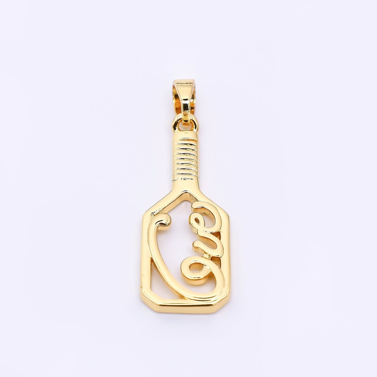 24K Gold Filled 26mm Script Love - to - Paddle Sport Charm | AH - 478 - DLUXCA