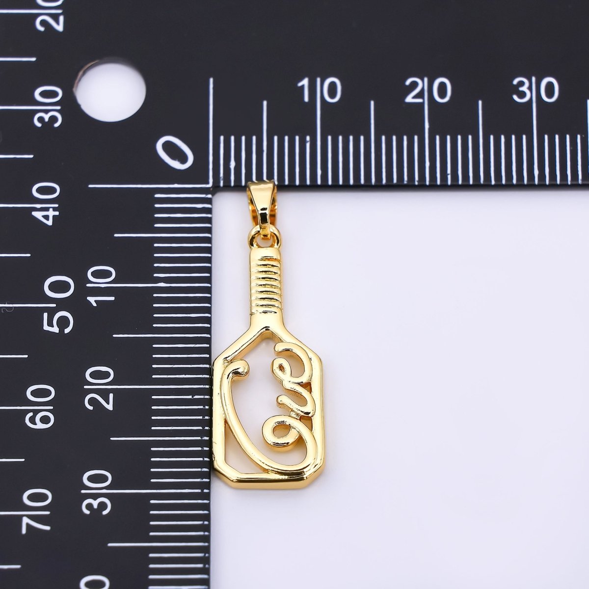 24K Gold Filled 26mm Script Love - to - Paddle Sport Charm | AH - 478 - DLUXCA