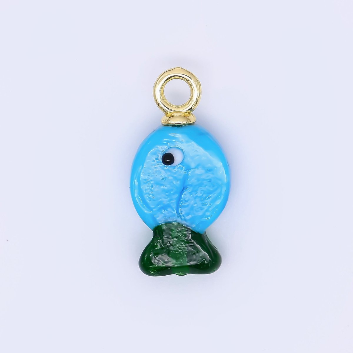 24K Gold Filled 27mm Enamel Tiny Little Fish Animal Charm | AH - 618 - AH621 - DLUXCA