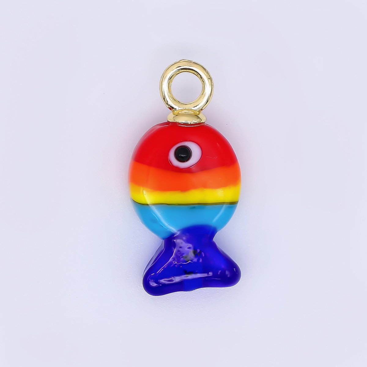24K Gold Filled 27mm Enamel Tiny Little Fish Animal Charm | AH - 618 - AH621 - DLUXCA