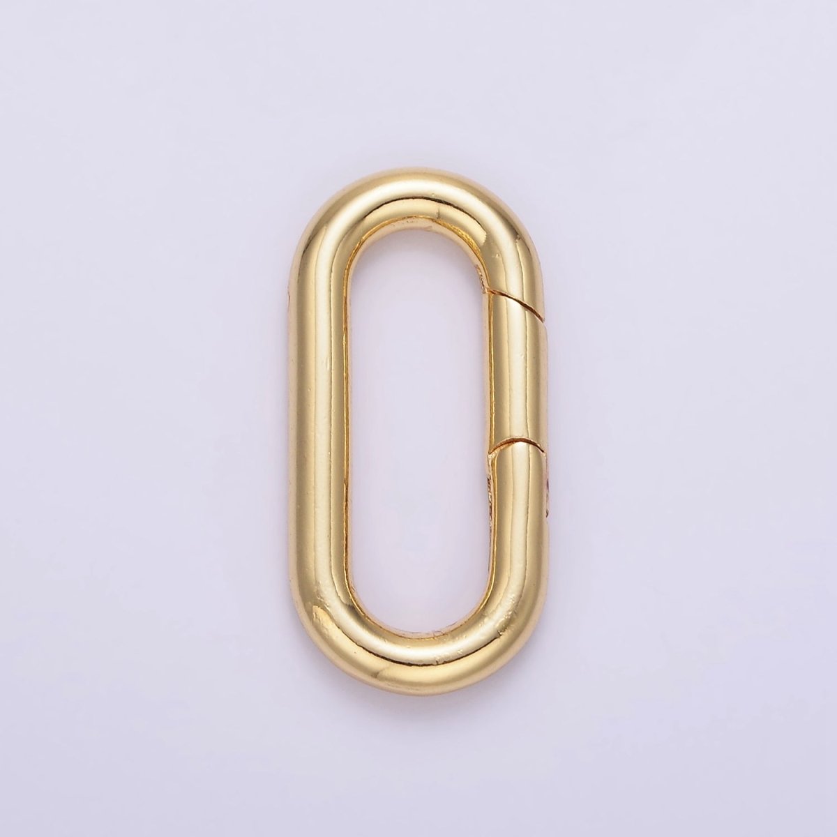 24K Gold Filled 27mm Rectangular Push Spring Gate Ring Closure in Silver & Gold | L080 - DLUXCA