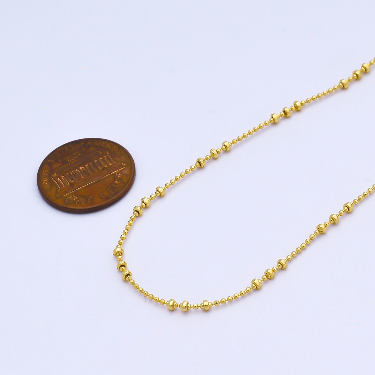 24K Gold Filled 2mm Bead Satellite Unfinished Chain by Yard | Roll - 2022 - DLUXCA
