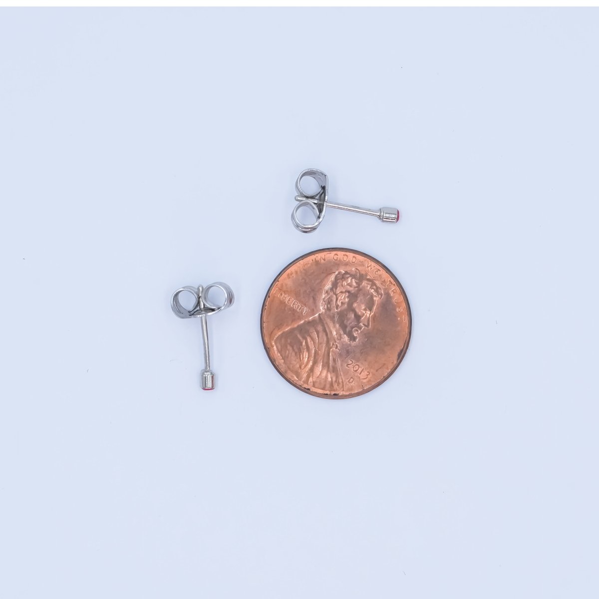 24K Gold Filled 2mm Evil Eye Round Mini Enamel Stud Earrings in Gold & Silver | AB1006 - AB1008 - DLUXCA