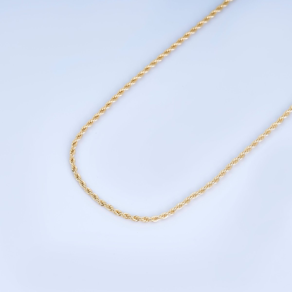 24K Gold Filled 2mm Minimalist Rope Unfinished Chain by Yard | Roll - 2010 - DLUXCA