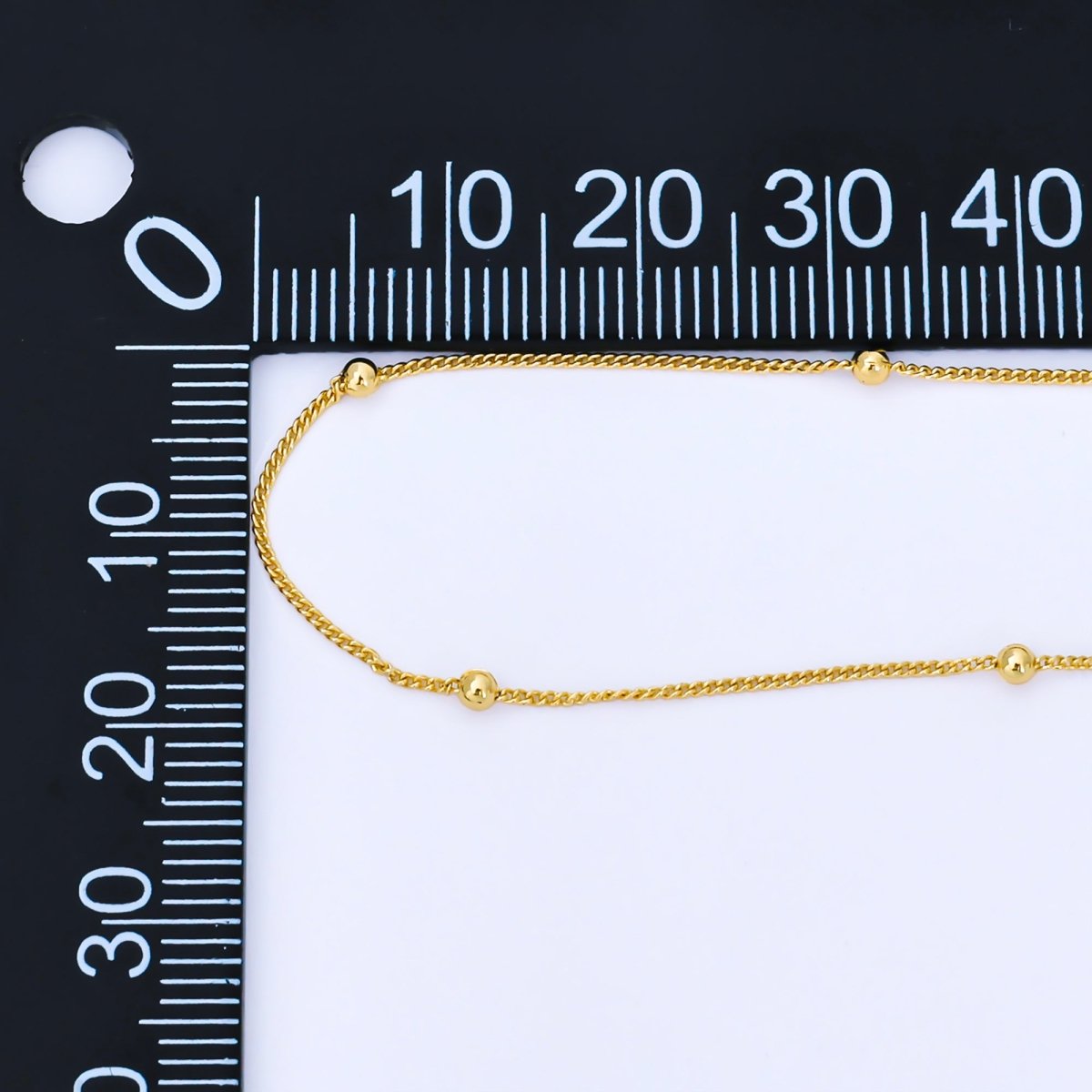 24K Gold Filled 2mm Satellite Curb Unfinished Chain by Yard | Roll - 1998 - DLUXCA