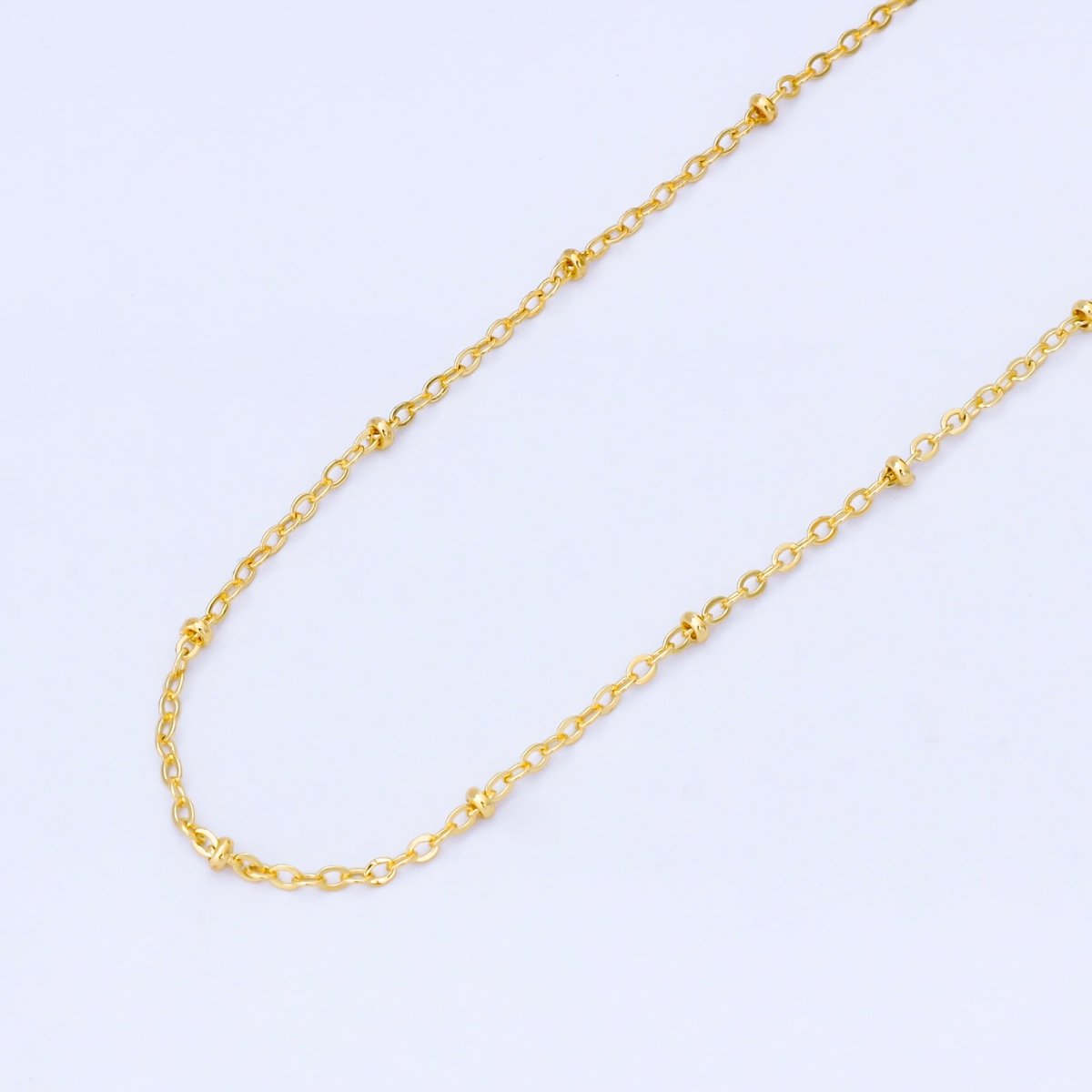 24K Gold Filled 2mm Satellite Minimalist Unfinished Chain by Yard | Roll - 2000 - DLUXCA