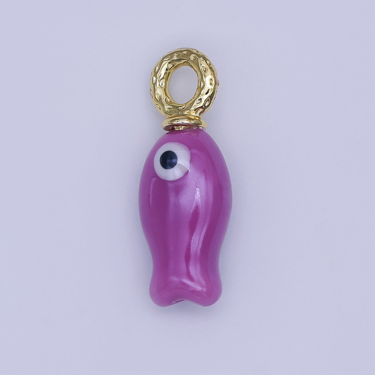 24K Gold Filled 30mm Enamel Fish Sea Animal Ceramic Drop Charm | X794 - X801 - DLUXCA