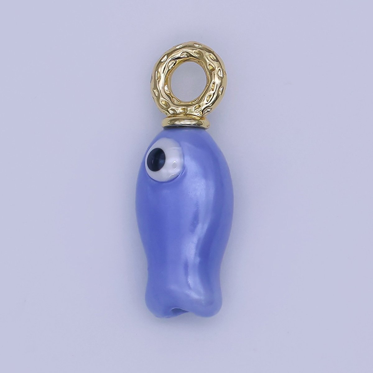 24K Gold Filled 30mm Enamel Fish Sea Animal Ceramic Drop Charm | X794 - X801 - DLUXCA