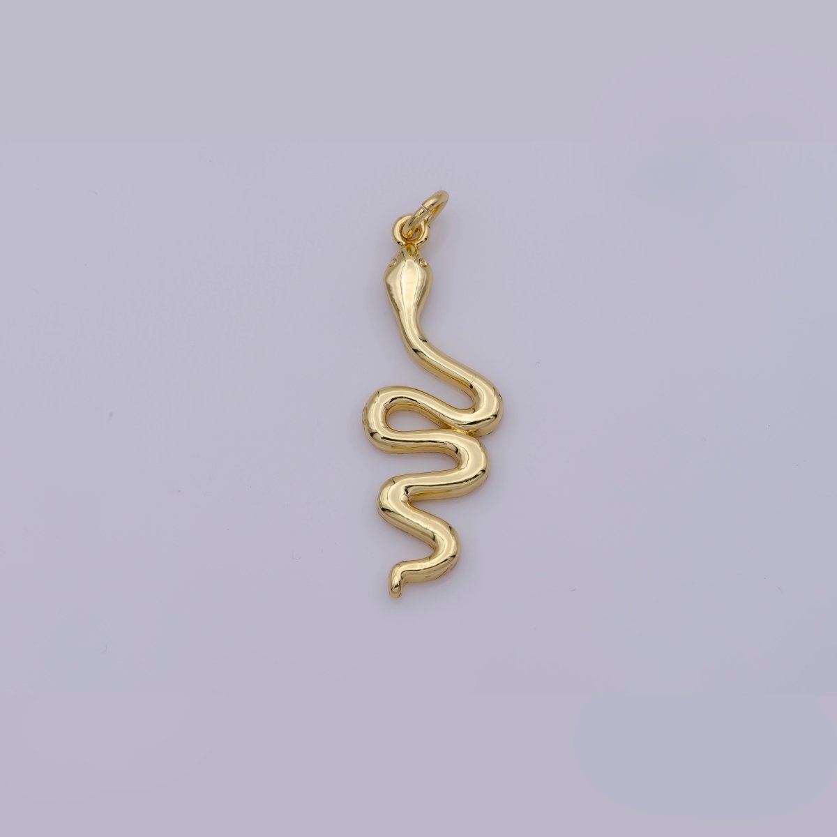 24K Gold Filled 30mm Minimalist Slither Snake Serpent Charm | D732 - DLUXCA