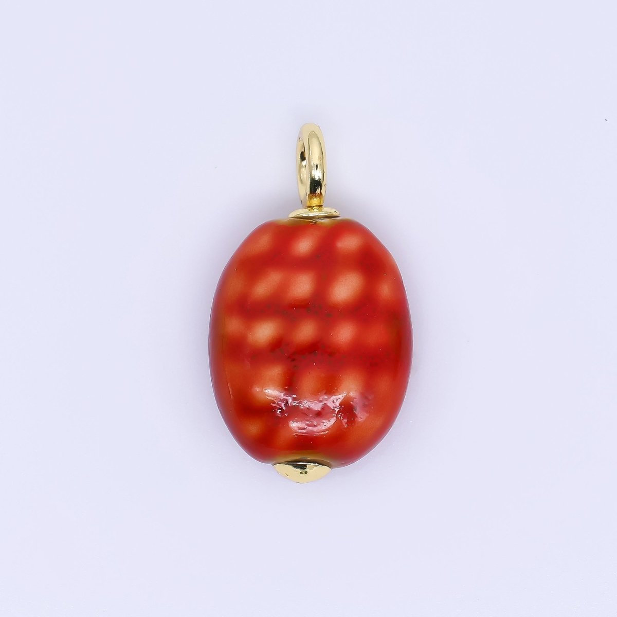 24K Gold Filled 30mm Oval Egg Ceramics Charm | M215 M218 M877 M897 M909 - DLUXCA
