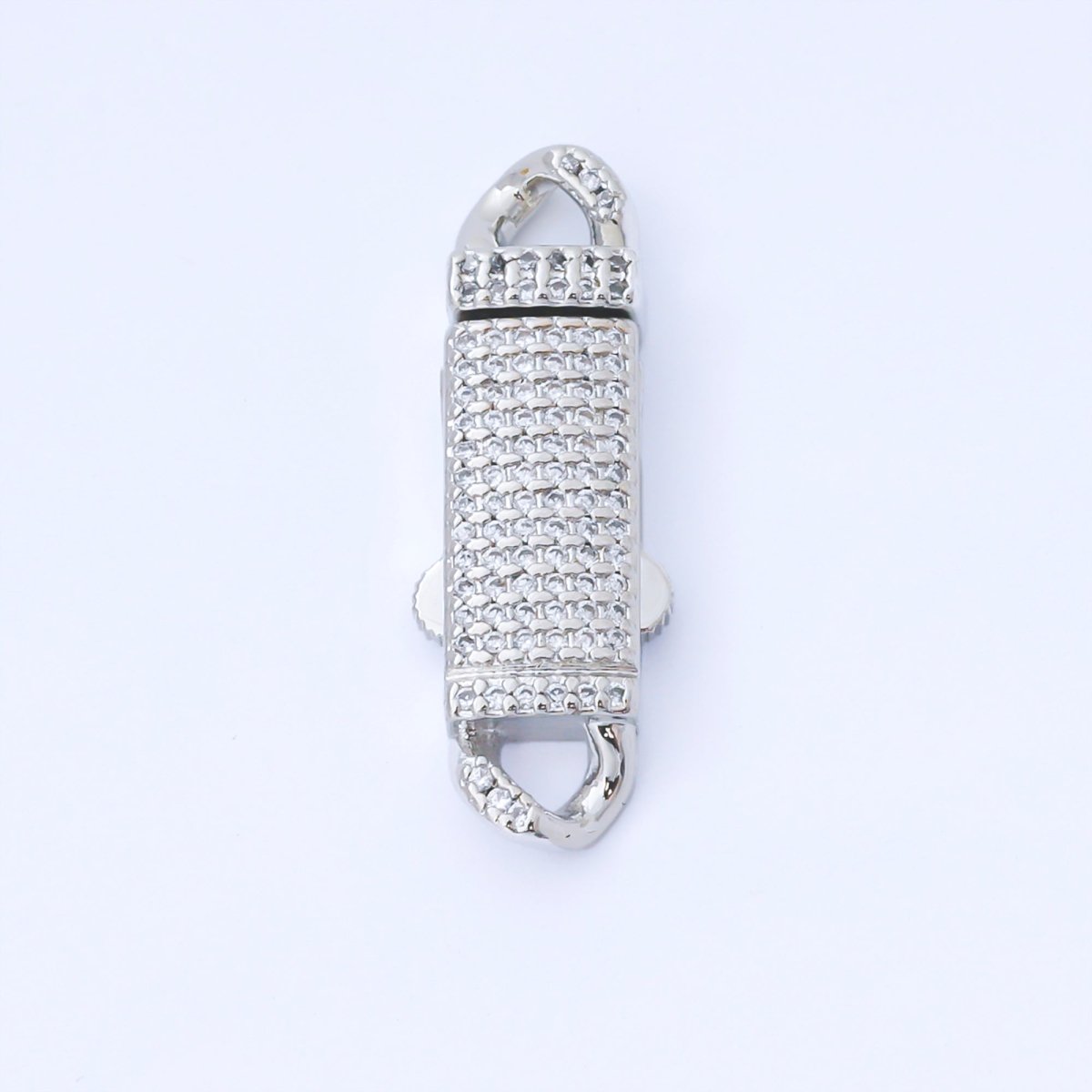24K Gold Filled 31mm Micro Paved CZ Double Padlock Spring Gate Clasp Closure Charm Finding | Z1330 - DLUXCA