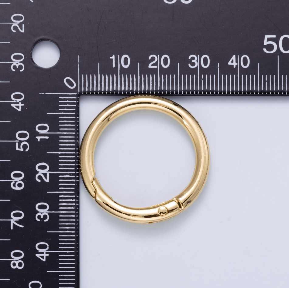 24K Gold Filled 32.8mm Minimalist Circle Round Push Gate Findings | Findings-00413 - DLUXCA