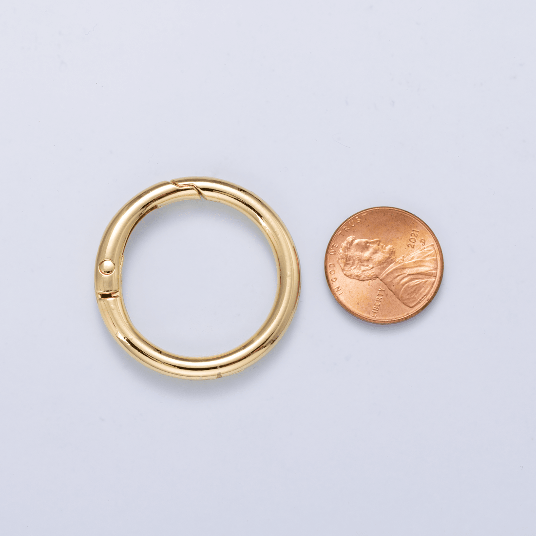 24K Gold Filled 32.8mm Minimalist Circle Round Push Gate Findings | Findings-00413 - DLUXCA